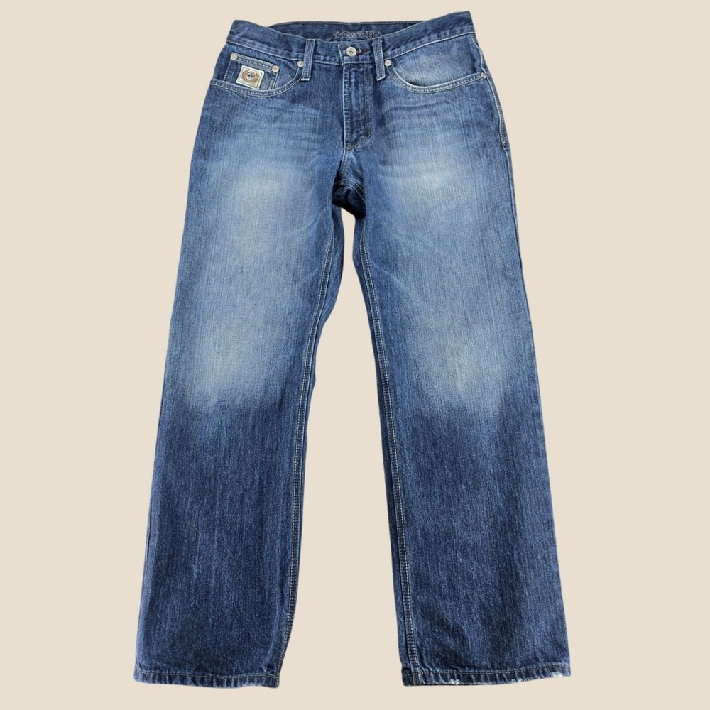 Cinch Up Mens Blue Medium Wash Straight Leg Denim Jeans MB92834 026 33x32